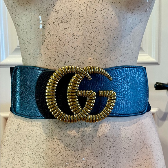 Holiday Santa Christmas Wide Stretch Belt - Picture 1 of 5
